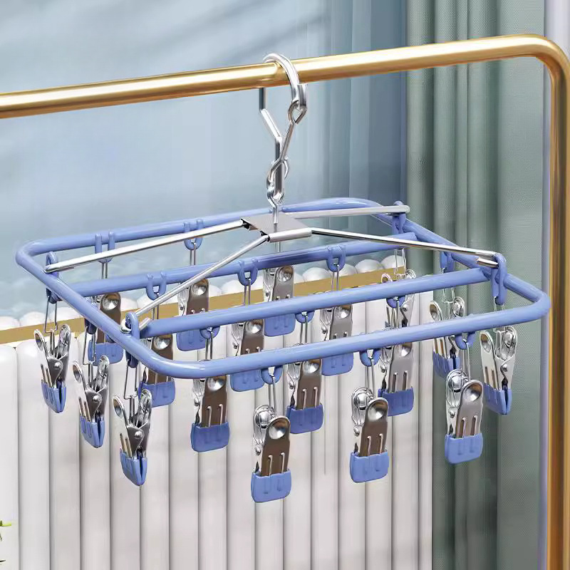 Baby Clothing Rack - ステンレス鋼マルチクランプ物干し竿ベビー下着靴下乾燥ラック家庭用収納オーガナイザー衣類ケアアクセサリー