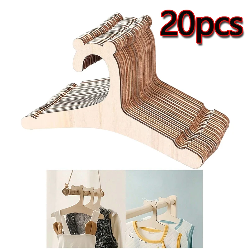 Baby Clothing Rack - yes5/10/20/50個入り ベビー服ラック かわいいクマの木製子供服ハンガー 家庭用 女の子 プリンセスルーム