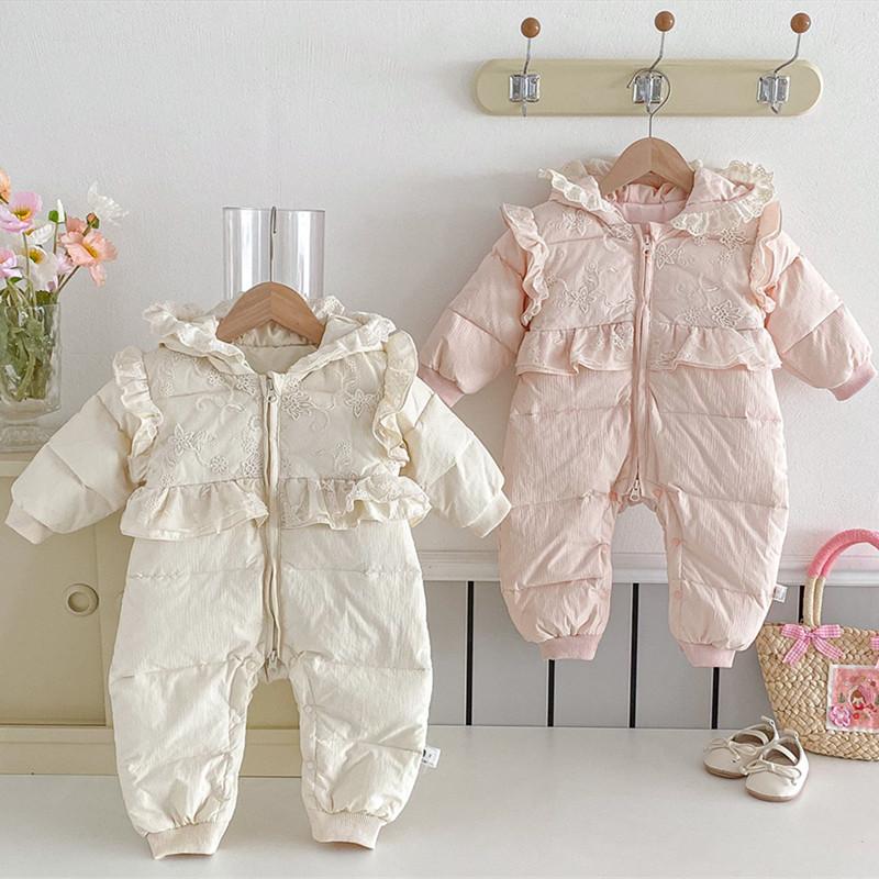 Baby Clothing Winter - Cekcya ツインズ服ベビー冬新生児ジャンプスーツ幼児女の子ワンピース素敵なロンパース 100 日プラスベルベット服
