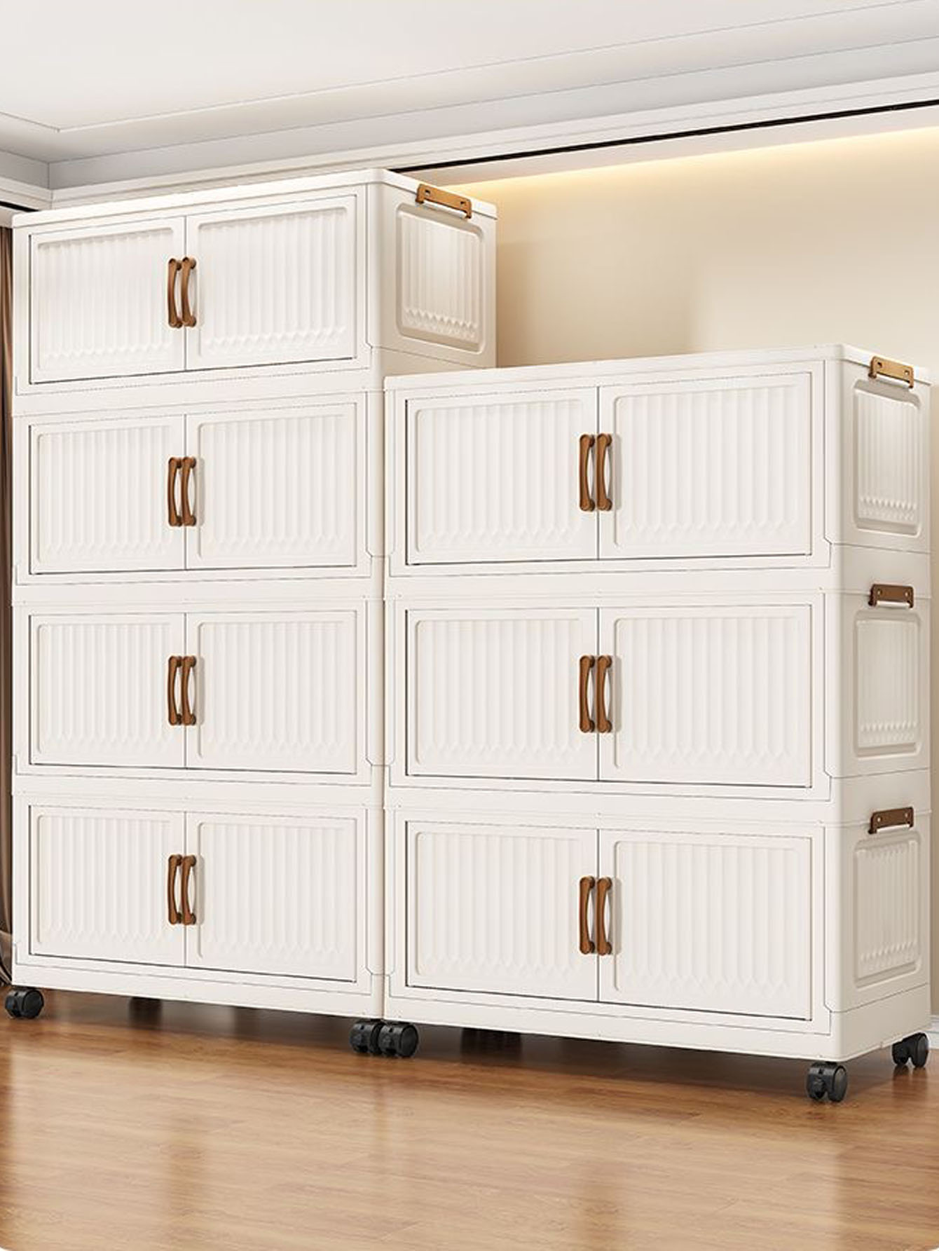 Baby Clothing Cupboard - 折りたたみ式、設置不要、多層プラスチック製ベビーワードローブ、衣類収納キャビネット、家庭用リビングルーム、寝室用収納ボックス