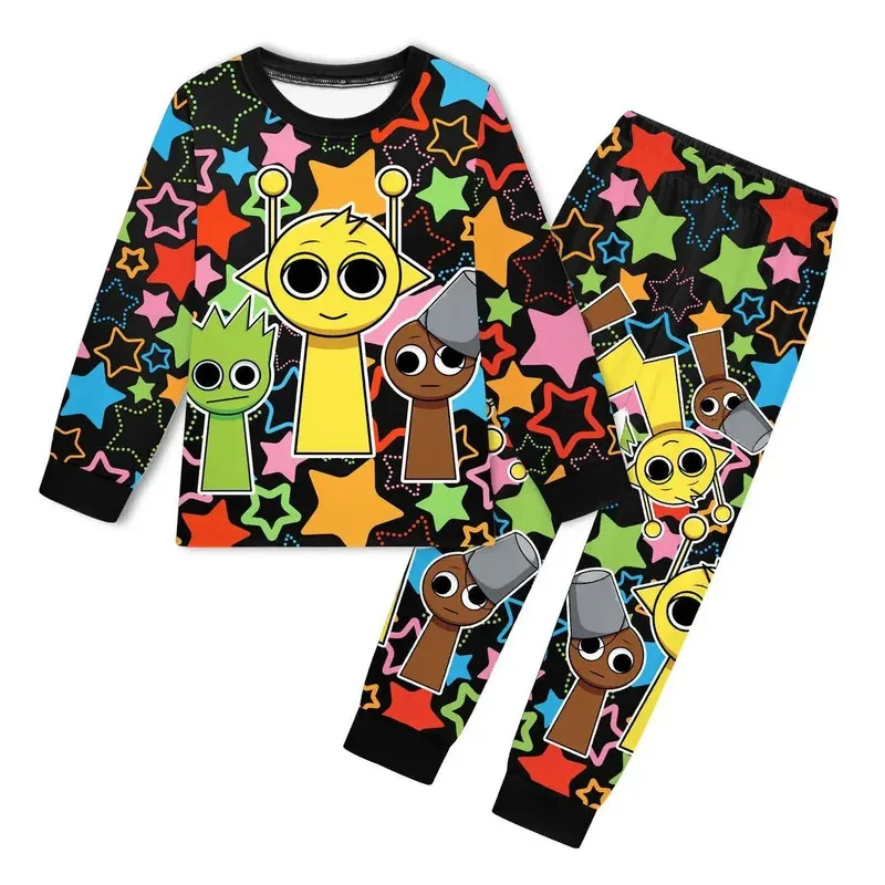 Baby Clothing For Girls - ♥ AAアニメコスプレ スプリンキ漫画ゲーム 子供服セット 男の子用寝間着 キッズパジャマセット