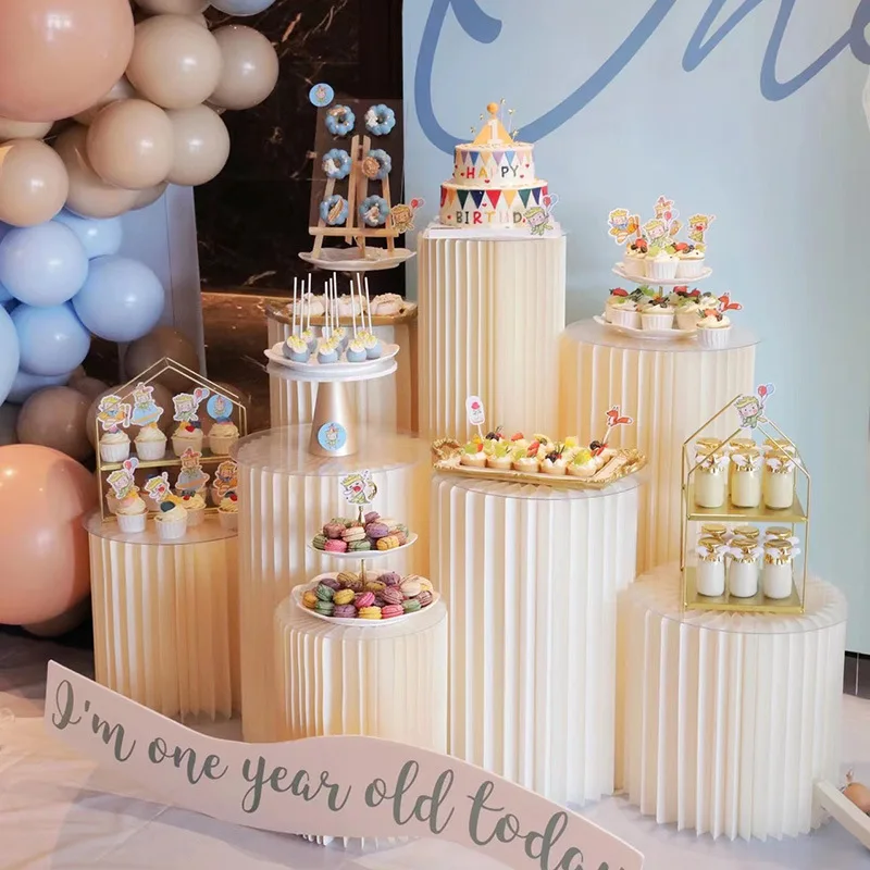 Baby Clothing Rack For Baby Shower - 折りたたみ紙ケーキスタンド結婚式の装飾小道具デザートテーブルラック誕生日パーティーイベント装飾装飾品ベビーシャワーの装飾