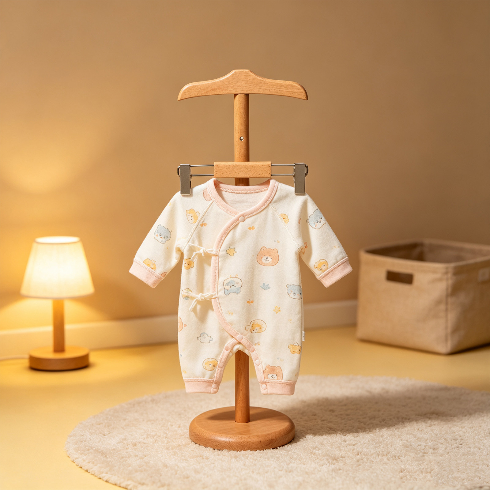 Baby Clothing Rack For Baby Shower - ベビー服ディスプレイスタンド 8.5-21.5インチ 高さ調節可能 木製衣料品ディスプレイラック 幼児 ベビーシャワー装飾