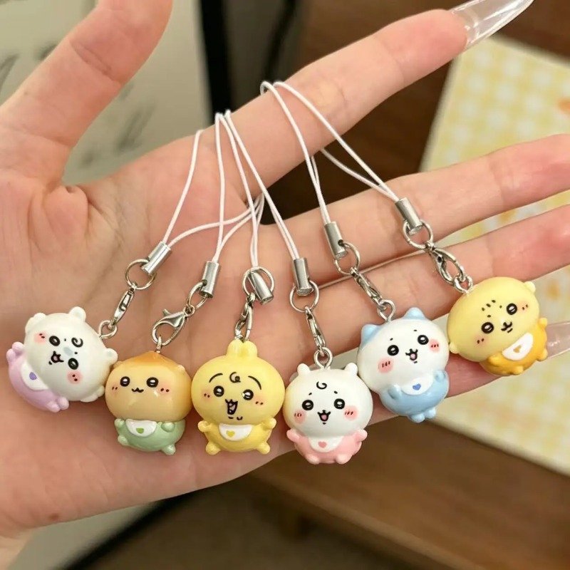 Baby Clothing For Girls - かわいい小さな樹脂製ペンダント、キュートなベビー服を着たうさぎハチワレ、携帯電話用ストラップ、ミニキーホルダー、小さなバッグチャーム、女の子や学生へのギフト