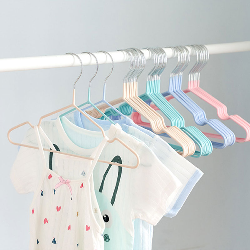 Baby Clothing Rack - 5/10/20 個子供服ハンガーラック金属 + PVC プラスチックキャンディーカラーハンガーノンスリップコートハンガーベビー服オーガナイザー