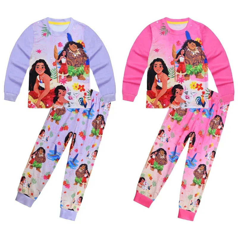 Baby Clothing For Girls - ♥ AAアニメコスプレ春秋ヴァイアナ子供服セット女の子用寝間着キッズパジャマスーツマウイコスチュームベビーG新作2026
