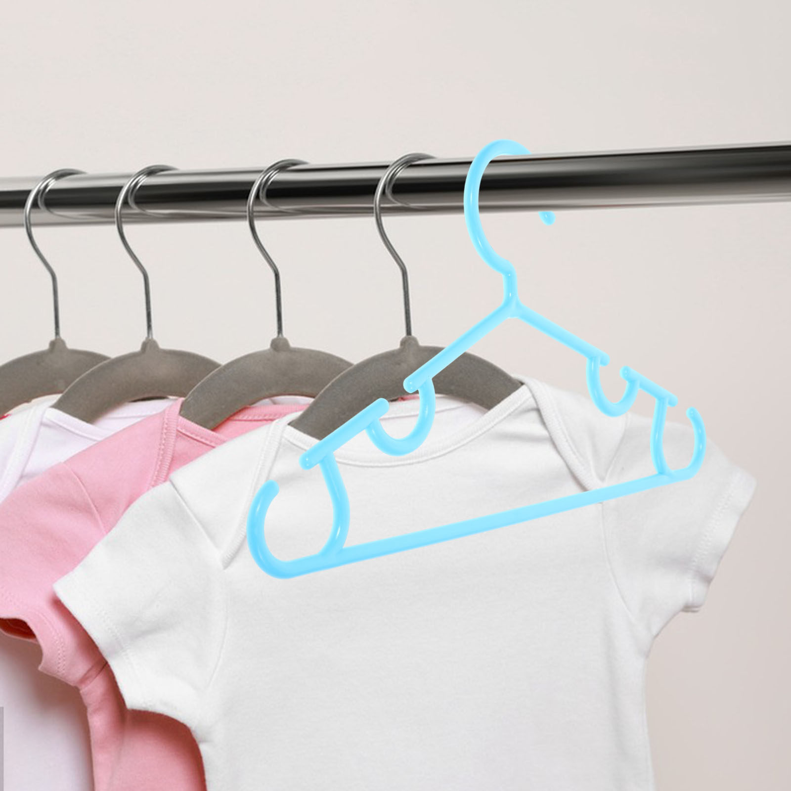 Baby Clothing Rack - 10個入り 高耐久ベビーハンガー 滑り止めプラスチック製 子供服ハンガー クローゼットオーガナイザー 収納