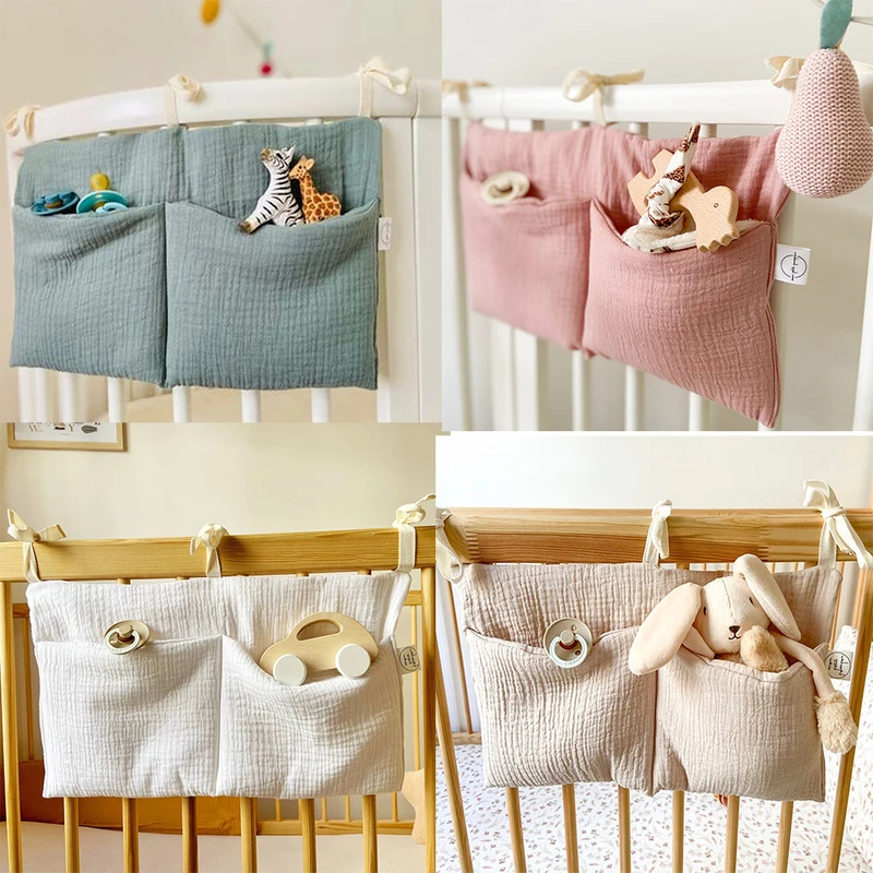 Baby Clothing For Bed - 1/2 個ベビーベッドオーガナイザーコットキャディベッド収納袋ベッドサイド吊り下げおむつ保育園オーガナイザーおむつおもちゃ衣類用