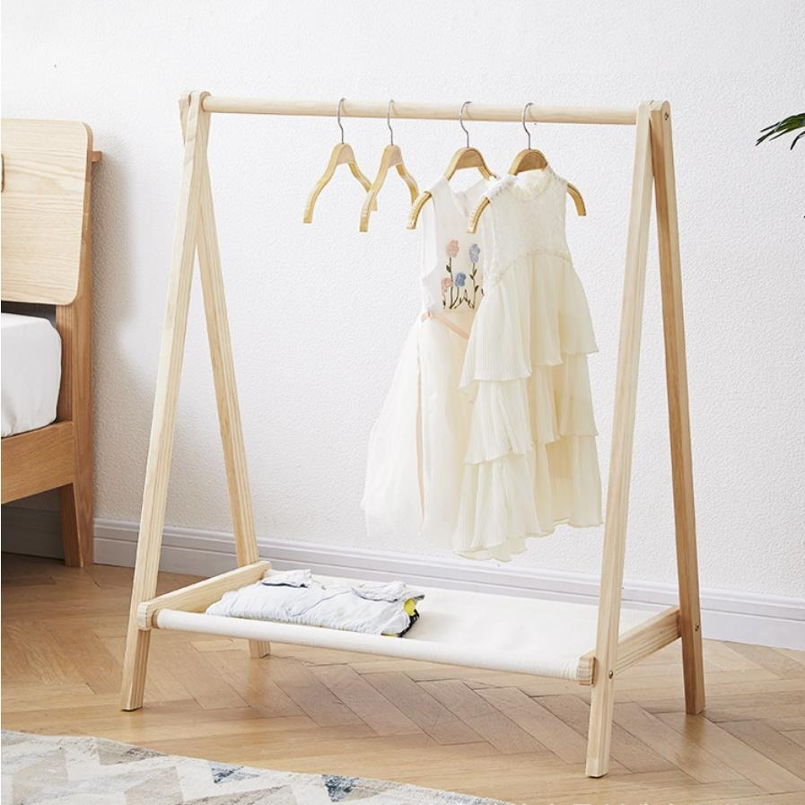 Baby Clothing Rack - 無地の木製スタンドハンガー,シンプルな衣服ハンガー,コート乾燥ラック,小さな幼稚園スタンド,パフォーマンスエリア
