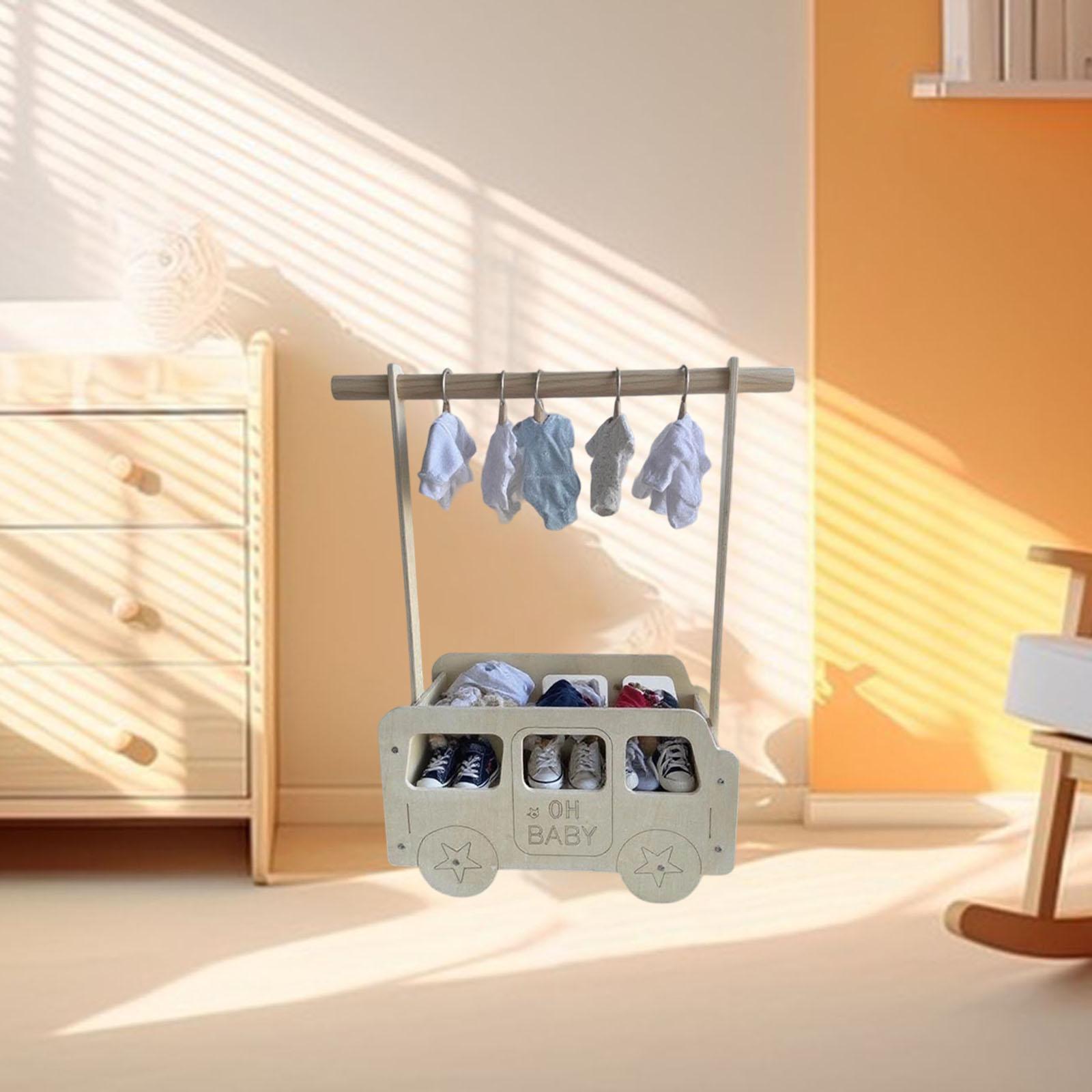 Baby Clothing Rack For Baby Shower - ペット服ラック ベビーシャワー クレート クローゼット 吊り下げ式木製自立型ペットおもちゃ収納バスケット 帽子