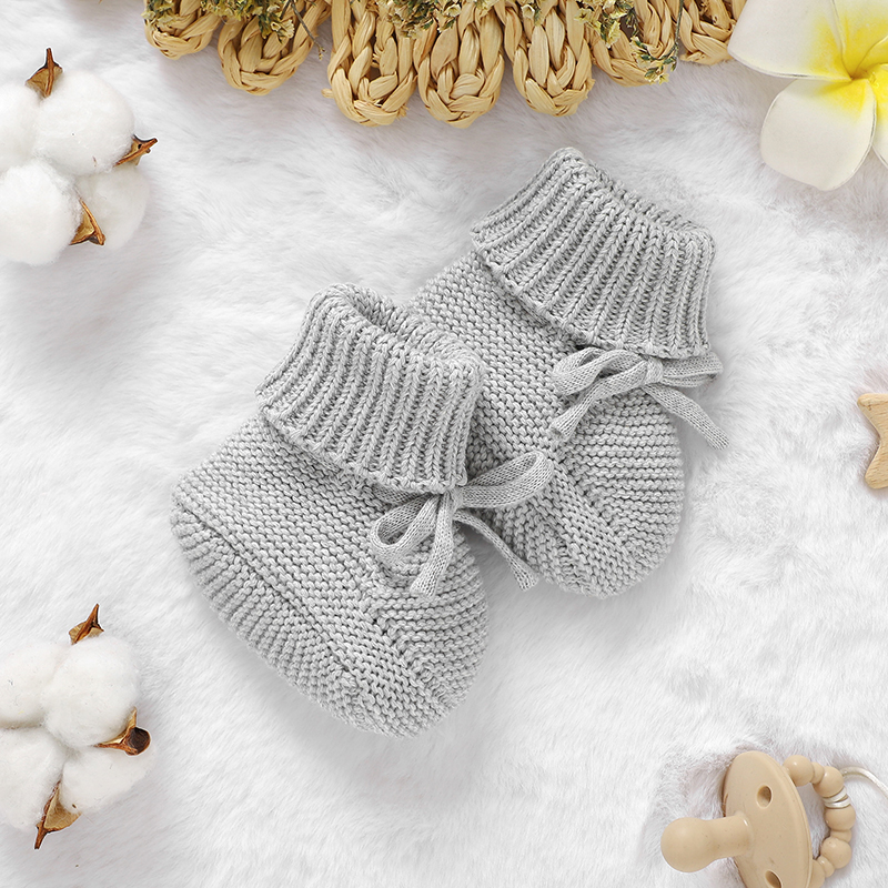 Baby Clothing For Bed - 幼児ベビーシューズニット綿男の子女の子ブーツファッションネクタイ固体新生児ウォークベッド靴幼児子供服アクセサリー 0-18M