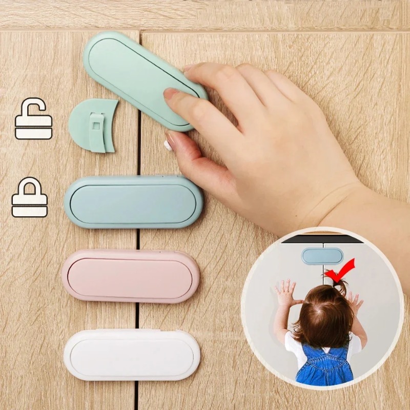 Baby Clothing Cupboard - 1/3/5 個子供用引き出し安全ラッチキャビネットドア保護ベビーアンチピンチハンド目に見えないロック反対ドアワードローブロック