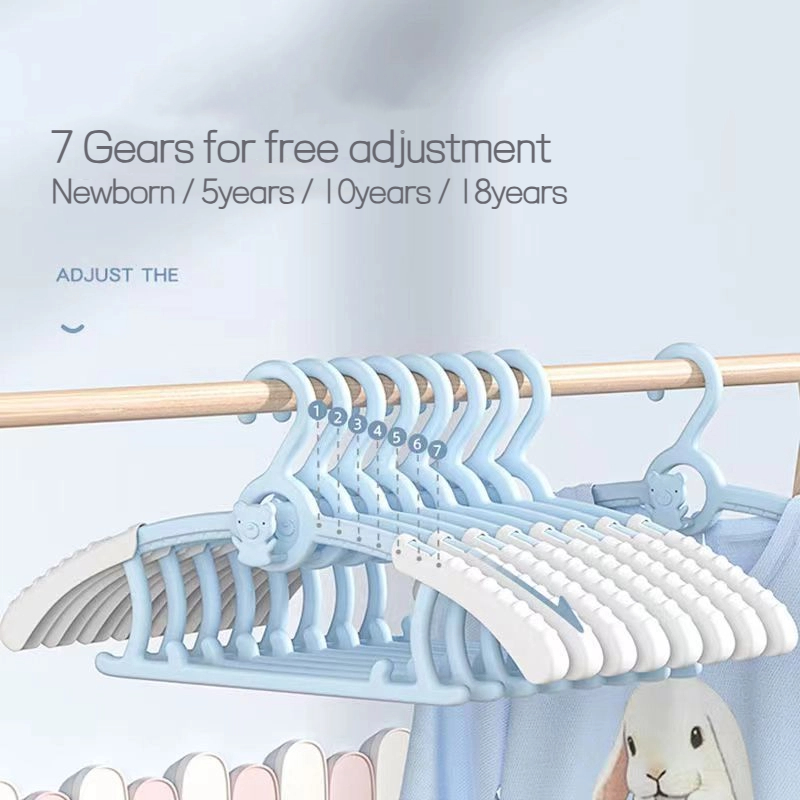 Baby Clothing Rack - 10 個ベビー服ハンガー拡張可能な滑り止め子供服ハンガー調節可能な乾燥ラック子供のワードローブ収納用