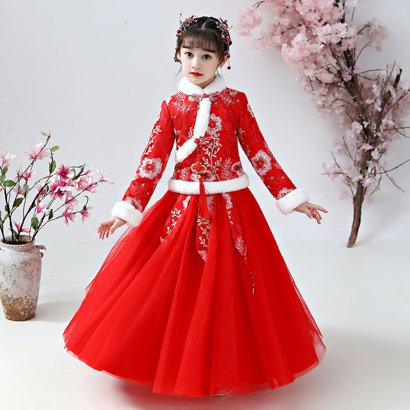 女の子の漢服古代の衣装、子供のステージドレス、ベビータンのス - Baby Clothing Winter のレビューと価格