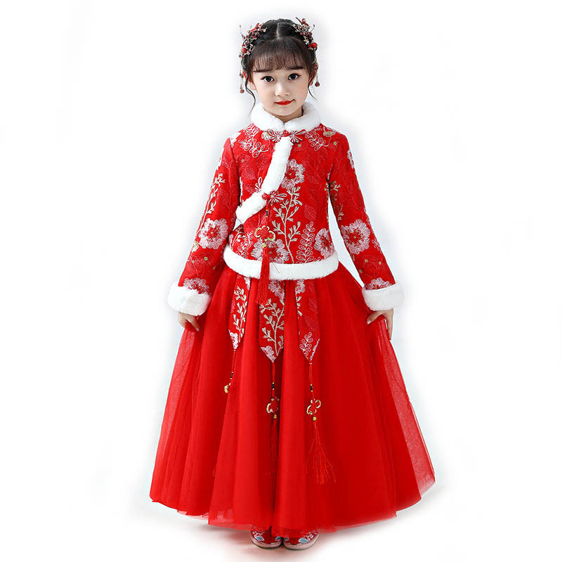 女の子の漢服古代の衣装、子供のステージドレス、ベビータンのス - Baby Clothing Winter のレビューと価格