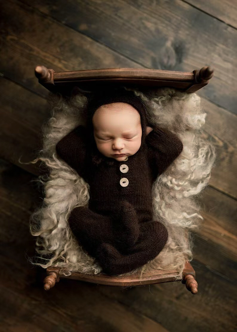 新生児の写真撮影の小道具衣装ニットウールベビージャンプスーツ - Baby Clothing Winter のレビューと価格