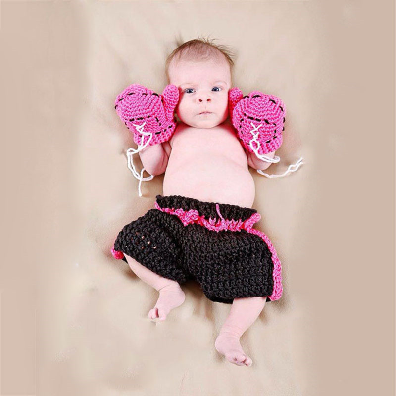 手作りかぎ針編み新生児男の子写真撮影服ボクサーチャンピオンコ - Baby Clothing Designer のレビューと価格