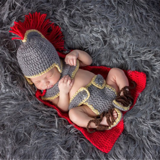 手作りかぎ針編み新生児男の子写真撮影服中世戦士騎士コスチュー - Baby Clothing Designer のレビューと価格