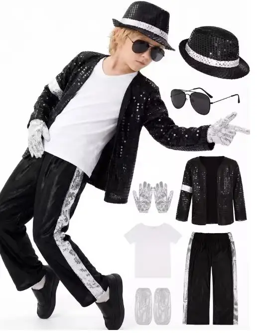 マイケル・ジャクソン子供服コスプレ誕生日パーティーダンスパフ - Toddler Legging Set のレビューと価格