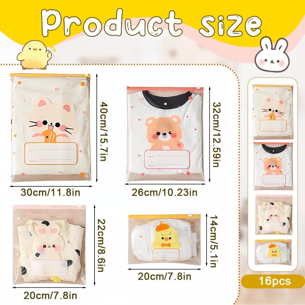 5 個の漫画マルチサイズベビー服収納袋防水密封ポータブルおむ - Baby Clothing Cupboard のレビューと価格