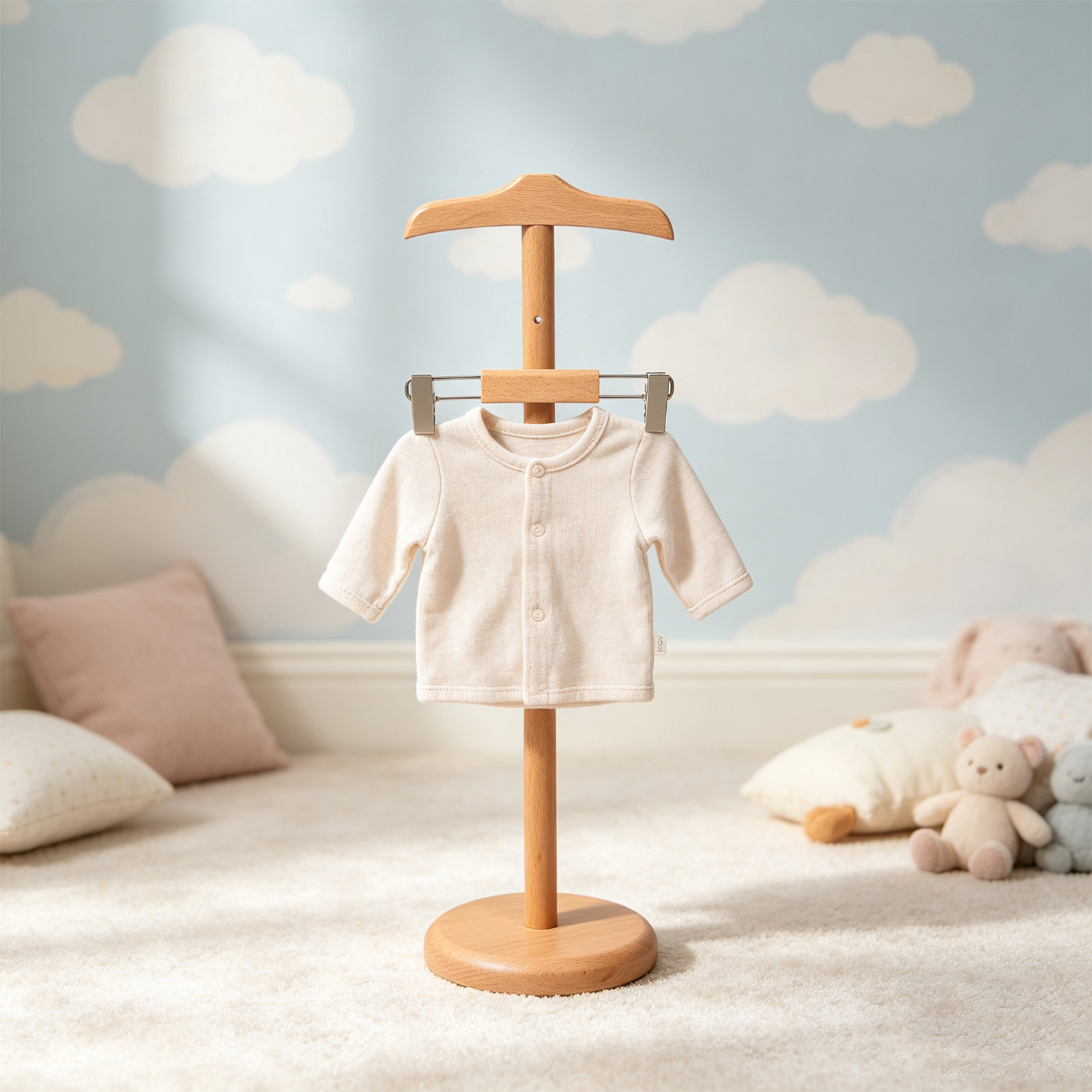 ベビー服ディスプレイスタンド 高さ調節可能 木製キッズ衣料ラ - Baby Clothing Rack For Baby Shower のレビューと価格