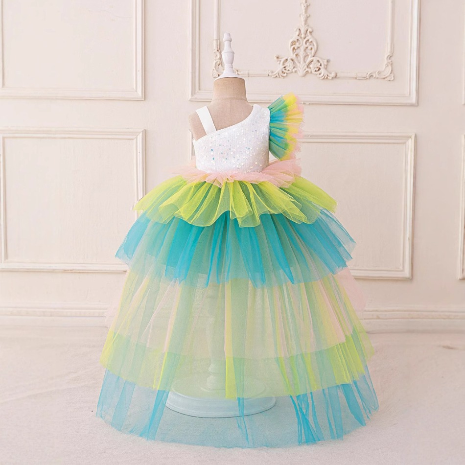 レインボーユニコーンベビーパーティーガールズドレススパンコー - Baby Clothing For Girls のレビューと価格