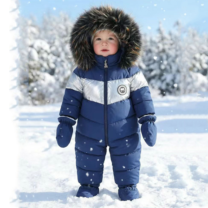 冬新生児ロンパース手袋付き暖かい厚みのある女の赤ちゃん服フー - Baby Clothing Winter のレビューと価格