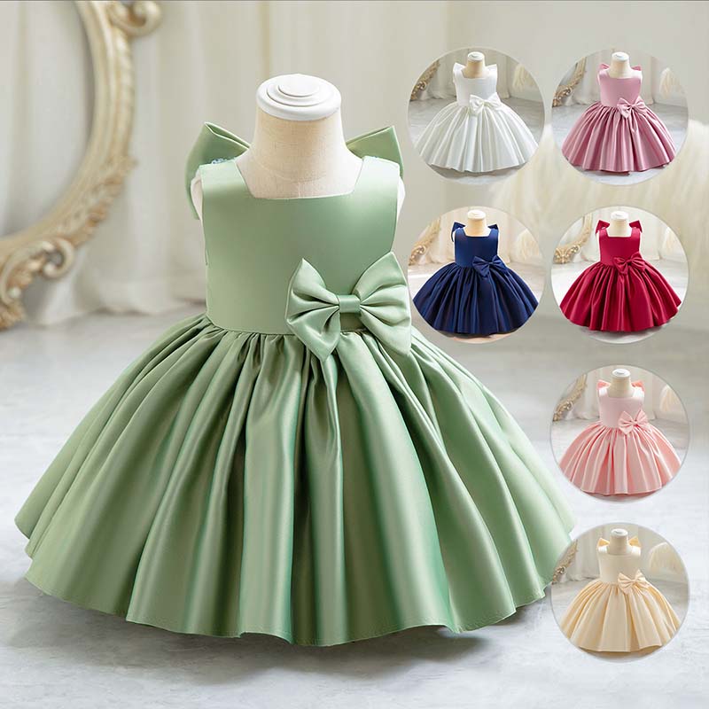 小さな女の子のための大きな弓のパーティードレス,プリンセスの - Baby Clothing For Girls のレビューと価格