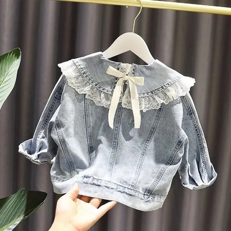 女の子のための素敵なレースのデニムジャケット,プリンセスウェ - Baby Clothing Designer のレビューと価格