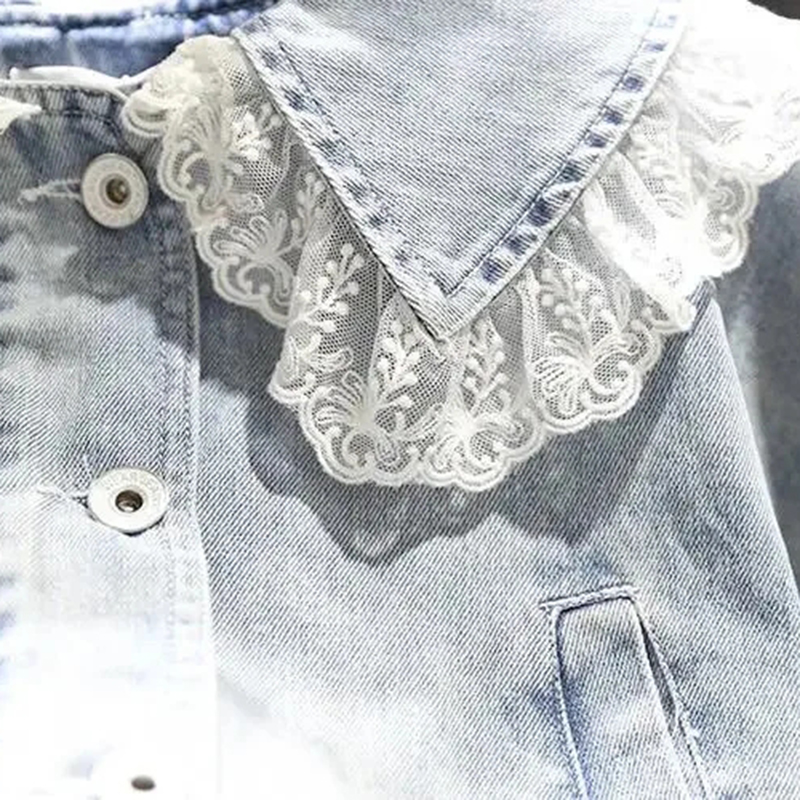 女の子のための素敵なレースのデニムジャケット,プリンセスウェ - Baby Clothing Designer のレビューと価格