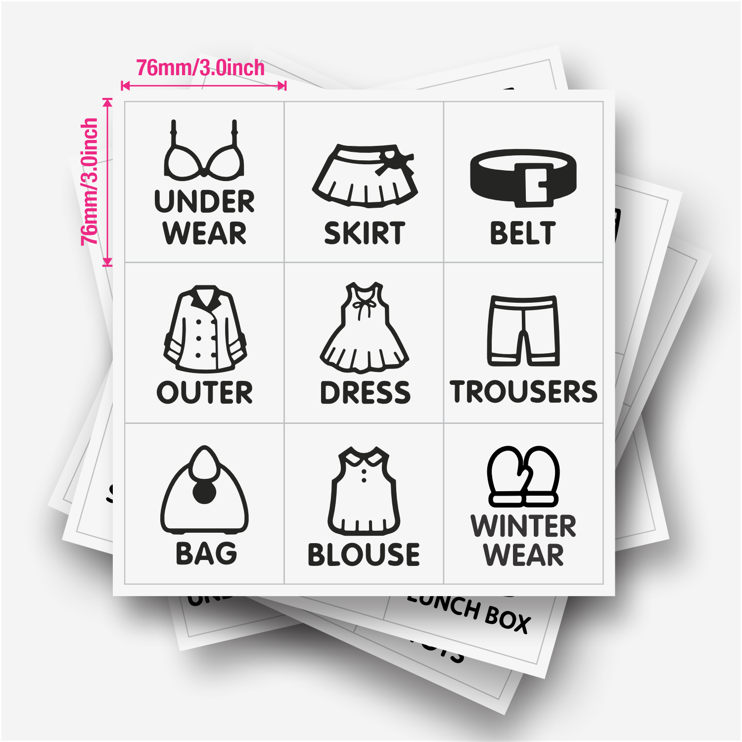 9個/シート、ワードローブオーガナイザーラベル、クローゼット - Baby Clothing Cupboard のレビューと価格