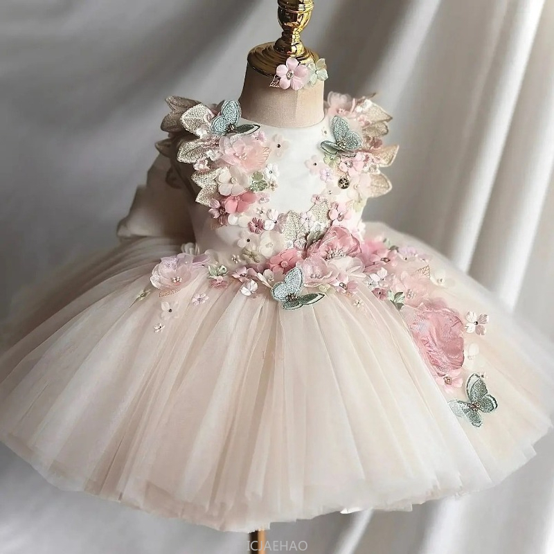 結婚式のドレス夏子供女の子最初の誕生日花柄プリンセスガウン衣 - Baby Clothing For Girls のレビューと価格