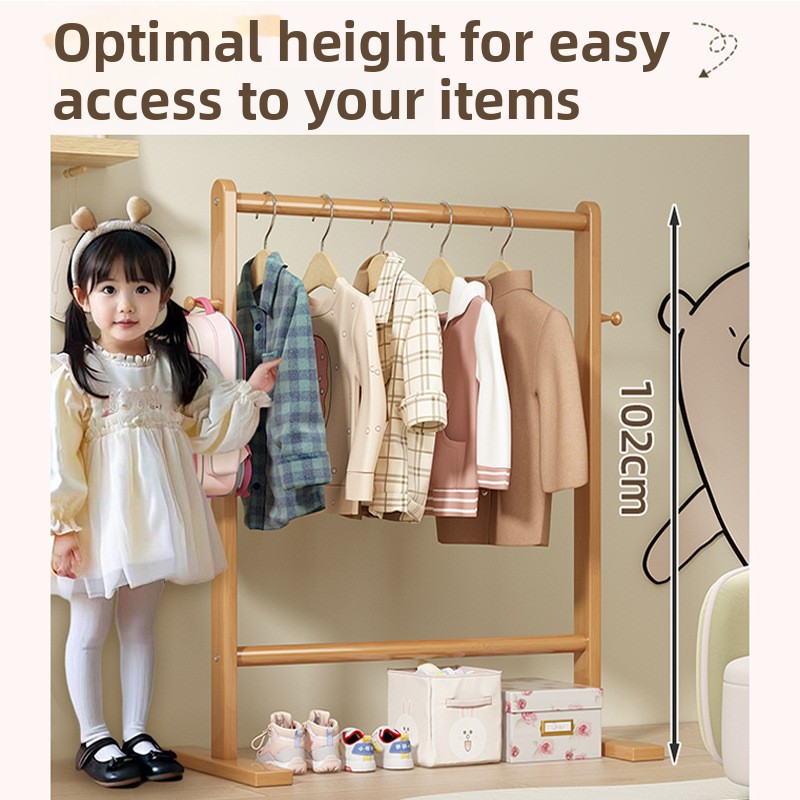 小さな竹製帽子掛け、床置き式衣類掛け、竹と木製の衣類掛け、乾 - Baby Clothing Rack のレビューと価格